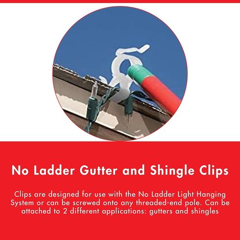No Ladder 25 Count Clear Gutter and Shingle Clips by Dyno Seasonal Solutions - Each Box Decorates Up to 50' in Saudi Arabia