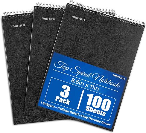 Mintra Office TOP BOUND Durable Spiral Notebooks (Teal, College Ruled 3pk) in Saudi Arabia