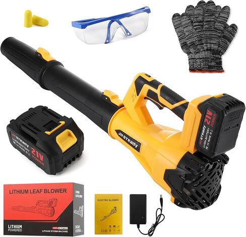 Cordless Leaf Blower, 680CFM Powerful Electric Blower with 4.0Ah Batteries & Fast Charger, Infinitely Variable Speed, Ideal for Lawn Care, Patio Cleaning, Dust & Wet/Dry Leaf Blowing in Saudi Arabia