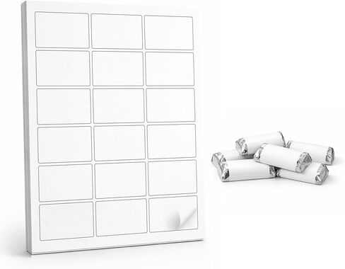 180 Mini Candy Bar Labels, 2.5 x 1.563 in. - Uncoated White for Inkjet and Laser Printers in Saudi Arabia