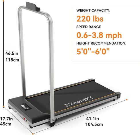Foldable Walking Pad Treadmill, 2.0HP Motor, LED Display, 220 Lbs Capacity, Ultra-Slim 2-in-1 Design with Remote Control, 0-8% Incline, Quiet Under Desk for Home Office (W3-110-US) in Saudi Arabia