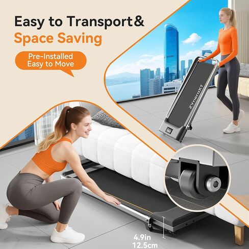 Foldable Walking Pad Treadmill, 2.0HP Motor, LED Display, 220 Lbs Capacity, Ultra-Slim 2-in-1 Design with Remote Control, 0-8% Incline, Quiet Under Desk for Home Office (W3-110-US) in Saudi Arabia
