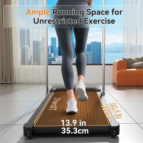 Foldable Walking Pad Treadmill, 2.0HP Motor, LED Display, 220 Lbs Capacity, Ultra-Slim 2-in-1 Design with Remote Control, 0-8% Incline, Quiet Under Desk for Home Office (W3-110-US) in Saudi Arabia