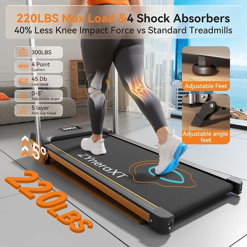 Foldable Walking Pad Treadmill, 2.0HP Motor, LED Display, 220 Lbs Capacity, Ultra-Slim 2-in-1 Design with Remote Control, 0-8% Incline, Quiet Under Desk for Home Office (W3-110-US) in Saudi Arabia