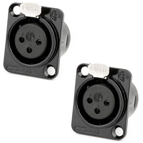 4 قطع XLR ذكر جاك 3 دبوس XLR ذكر لوحة جبل جاك النحاس القصدير تصفيح لميكروفون مكبر الصوت (أسود) in Kuwait