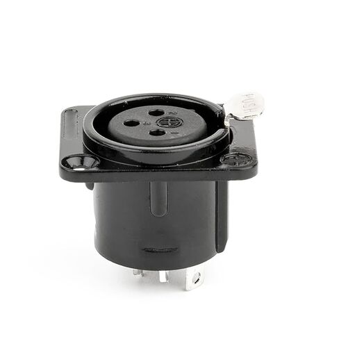 4 قطع XLR ذكر جاك 3 دبوس XLR ذكر لوحة جبل جاك النحاس القصدير تصفيح لميكروفون مكبر الصوت (أسود) in Kuwait