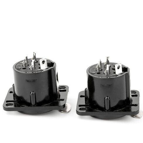 4 قطع XLR ذكر جاك 3 دبوس XLR ذكر لوحة جبل جاك النحاس القصدير تصفيح لميكروفون مكبر الصوت (أسود) in Kuwait