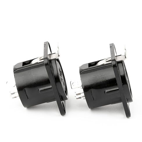 4 قطع XLR ذكر جاك 3 دبوس XLR ذكر لوحة جبل جاك النحاس القصدير تصفيح لميكروفون مكبر الصوت (أسود) in Kuwait