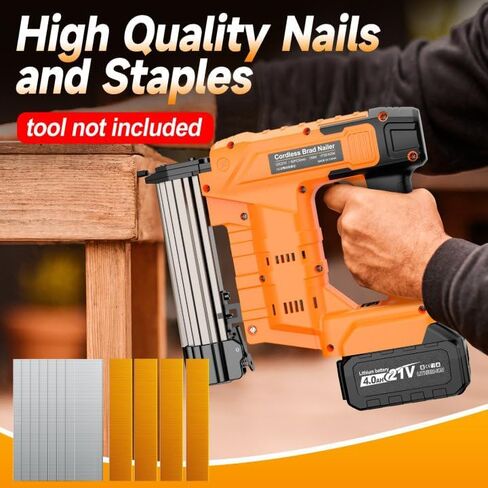 18GA Brad Nailer for De-Walt 20V Battery, 2-in-1 Cordless Nail Gun & Staple Gun, Includes 1600 Pcs Nails & Staples, Single & Contact Firing Mode, Electric Nailer for Woodworking and DIY(no Battery) in Saudi Arabia