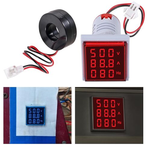 3PCS AC Current Voltage Amperage Power Energy Panel Meter LCD Digital Display Ammeter Voltmeter Multimeter with CT AC 60-500V 0-100A 20-75 Hz Multi-Function Power Monitor in Saudi Arabia