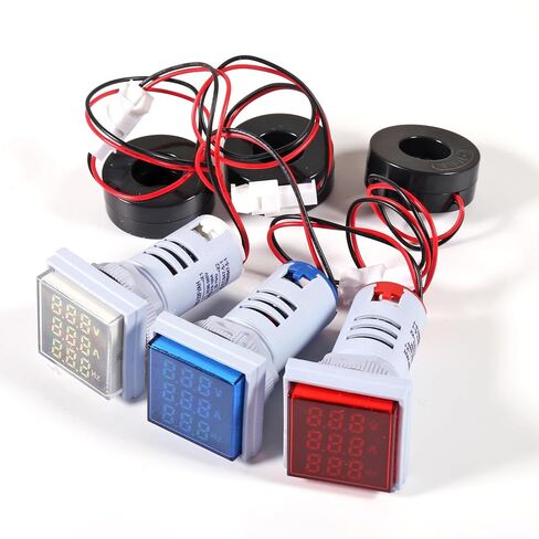 3PCS AC Current Voltage Amperage Power Energy Panel Meter LCD Digital Display Ammeter Voltmeter Multimeter with CT AC 60-500V 0-100A 20-75 Hz Multi-Function Power Monitor in Saudi Arabia