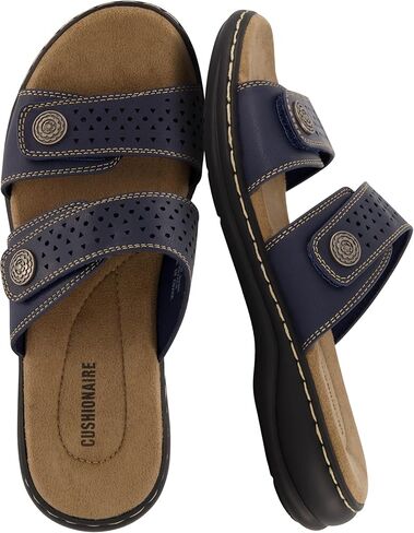 CUSHIONAIRE Women's Betsy comfort footbed slide Sandal with adjustable straps and +Comfort in Saudi Arabia