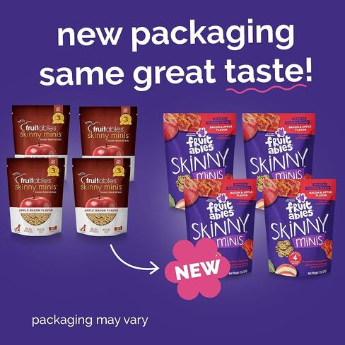 Treats Congy Mini Dog Skinny - علاجات صحية للكلاب - تدريبات السعرات الحرارية المنخفضة - خالية من القمح والذرة وفول الصويا - بيكون التفاح - 12 أوقية (6 عبوات) in Kuwait