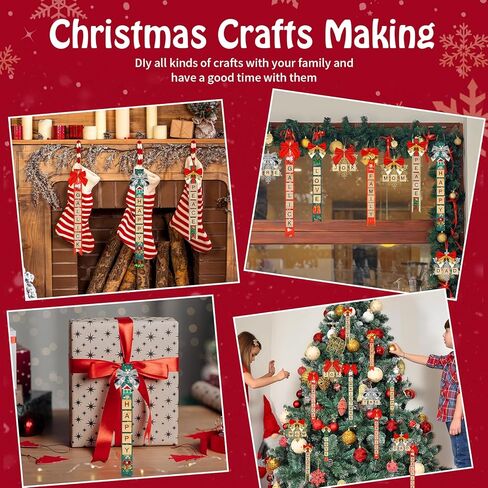 QIDSJCCBD 491 Pcs Christmas Ornament Kits for Adults, Includes 4 Christmas Stocking, Bows, Ribbons, Bells & More, Christmas Crafts for Adults to Make Your Own Unique Christmas Ornaments & Decorations in Saudi Arabia