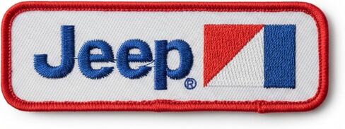 Jeep 1970-1987 Logo 1.5" x 4.5" Embroidered Heat Seal Patch in Saudi Arabia