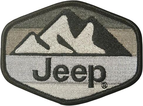 Jeep Greyscale Mountain Scheland Shex Patch | 4 "× 3" رقعة ختم الحرارة للملابس وحقائب الظهر والقبعات والسترات والجينز in Saudi Arabia