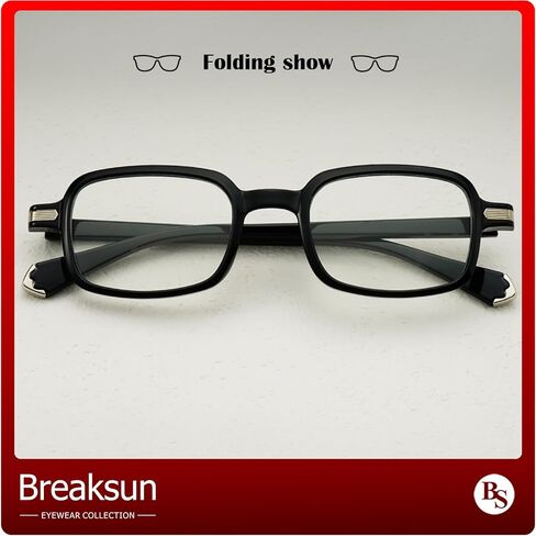 نظارات Breaksun Fashion مستطيلة للنساء والرجال، نظارات ضيقة مربعة زرقاء اللون تحجب الضوء بعدسات شفافة in Kuwait
