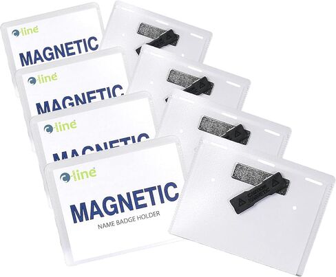 C-Line Magnetic Name Badge Holder Kit, Horizontal, 4w X 3h, Clear, 20/Box in Saudi Arabia
