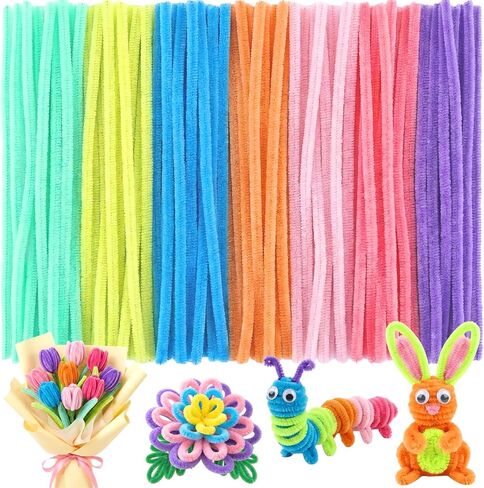 1800 Pcs Pipe Cleaners 6 mm by 12 Inch Chenille Stems Pipe Cleaners Craft Supplies Art Supplies for Kids Adults DIY Creative Decorations, 36 Assorted Colors in Kuwait