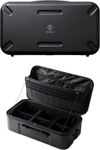 ELECOM NESTOUT Gear Storage Case, Lightweight Hard Shell Organizer, Water-Resistant, Stackable Organizer with Padded Dividers, Fits Cameras & Accessories Travel Outdoor Tech Accessories in Saudi Arabia