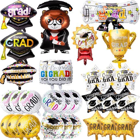 30pcs 2025 بالونات التخرج ، زخارف حفل التخرج 2025 ، فئة 2025 تهنئة البالونات Mylar Grad على لوازم الحفلة في المدرسة الثانوية الكلية in Saudi Arabia