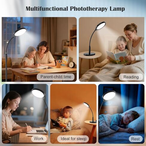 Light Therapy Lamp 11000 Lux, 3 in 1 UV-Free LED Sunlight Lamp with 9 Brightness Levels & 7 Color Temperatures, Height Adjustable Floor Light, Full Spectrum Happy Therapy lamp for Home Office Bedroom in Saudi Arabia