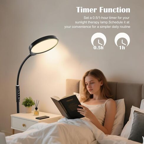 Light Therapy Lamp 11000 Lux, 3 in 1 UV-Free LED Sunlight Lamp with 9 Brightness Levels & 7 Color Temperatures, Height Adjustable Floor Light, Full Spectrum Happy Therapy lamp for Home Office Bedroom in Saudi Arabia