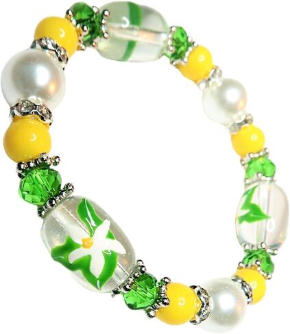 fiona Flower Bracelet Beaded, State Flower Bracelet Souvenir Jewelry Gift For Woman, Garden Botanical Bracelet in Saudi Arabia