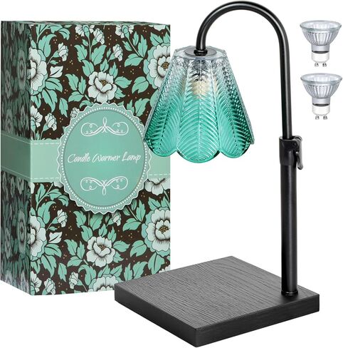 Gorrzai Candle Warmer Lamp with Timer Dimmable, Fall Christmas Birthday Gifts for Women, House Warming Gifts New Home Decor, Leaf Lampshade Height Adjustable Wax Melts Warmer for Jar Candles, 2 Bulbs in Saudi Arabia