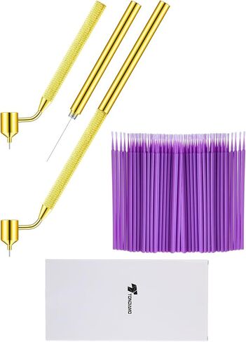 Tondiamo 100 Pack 0.5 mm Touch up Paint Brushes Paint Repair Pen Gold Writer Paint Applicator Pen Detailing Fluid Writer Pen Disposable Micro Applicators for Auto Repair Chip Automotive Scratch in Saudi Arabia