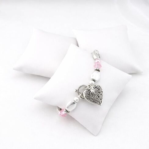 Lxnoap 3 White Leather Bracelet Watch Pillow Jewelry Displays 3" in Saudi Arabia