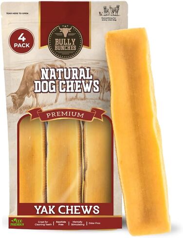 Bully Bunches Mega أصيلة Yak Cheese Himalayan Chews للكلاب العملاقة والمضغات العدوانية الفائقة - كل الكلاب الطبيعية معالجة الأسنان ، مصنوعة من حليب ياك الحقيقي - اللاكتوز وخالية من الجلد الخام (4 PK) in Kuwait