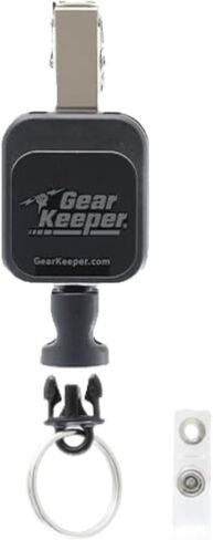 Gear Keeper Micro Retractable Key Holder & Tool Retractor - Heavy Duty Retractable Keychain With Spring Clip Mount - Small Tool Holder, ID Badge Clip & Key Chain - 36" Extension - USA Made in Saudi Arabia