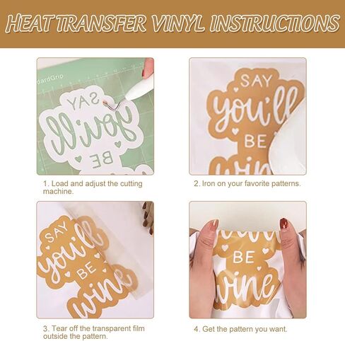 Whaline 20 Sheets Boho Heat Transfer Vinyl Assorted Colors HTV Iron on Vinyl Colorful Adhesive Craft Vinyl for Clothing Costume DIY Fabric Craft Supplies, 12 x 10 Inch in Saudi Arabia