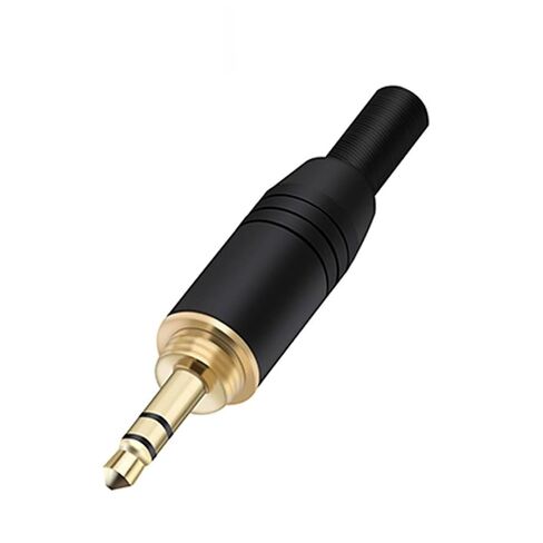 10Pcs/lot 3.5mm Jack 3 Poles Stereo Male Plug Soldering Wire Connector with Spring Aluminum Tube Screw-in 3.5mm Stereo Connector(10 Black) in Saudi Arabia