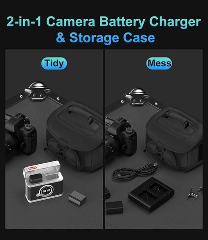 شاحن بطارية King Ma NP-FW50، شاحن مزدوج سريع 20 واط مع شاشة LED، متوافق مع Sony A7، A7M2، A7S، A7S2، A7R، A7R2، A6500، A6400، A6100، A6000، A5100، A5000، NEX-5T، NEX-7، ZV-E10 in Saudi Arabia