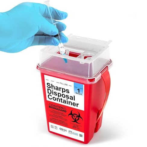 Sharps Containers for Home Use, Sharps Disposal, Needle Disposal, Biohazard Containers, Small - 1 Quart - 3 Pack in Saudi Arabia