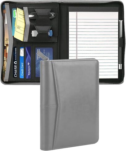 محفظة جونيور padfolio مع وسادة كتابة 5 × 8 ، A5 Business Portfolio Binder Folder Case Multi-Function Case for Men Women ، Pink in Kuwait