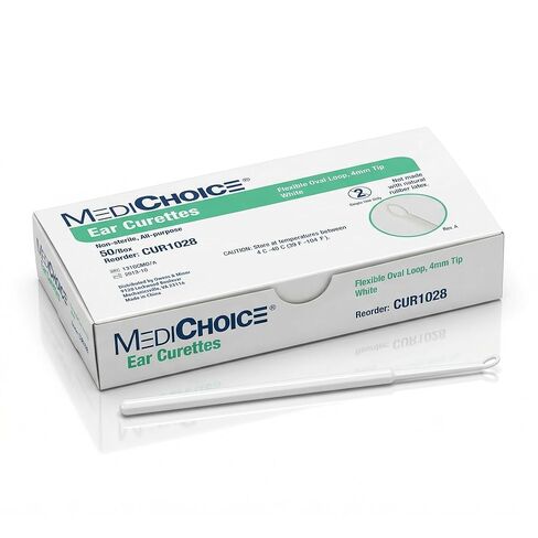 MediChoice Disposable Ear Curette, Single-Use, 4 Millimeter Tip, White, 1314CUR1028 (Box of 50) in Saudi Arabia