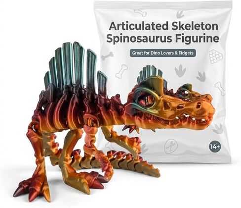Skeleton Spinosaurus – Articulating Dinosaur Figurine for Teens and Adults – Prehistoric Collectible – 3D Printed in Canada in Saudi Arabia