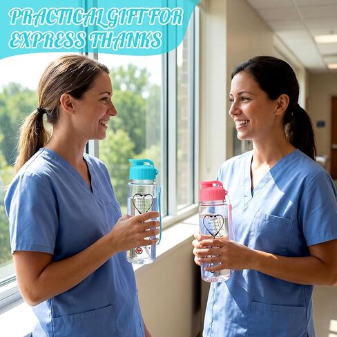 Nurse Tumblers Gift Bulk 17 oz Plastic Sports Water Bottles Nurse Week Appreciation Cups Thank You Gifts for Nursing Medical Assistant Student Graduation Hospital Staff in Saudi Arabia