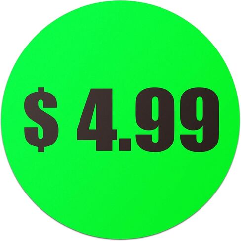 2.99 دولار ملصقات - 2 دولار 99 سنت ملصقات للمبيعات ، ومبيعات المرآب ، ومتاجر الدولار ، وتجارة التجزئة ، وبقالة - 300 Count Green Circle Label - 1.5 بوصة ملصقات in Kuwait