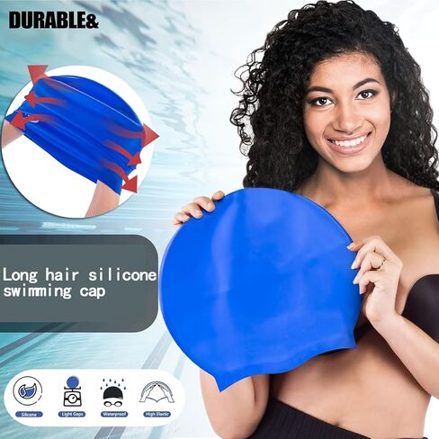 Large Swim Cap Silicone Swim Cap Keep Your Hair Dry While Swimming for Women Men Adults for Long Hair in Saudi Arabia