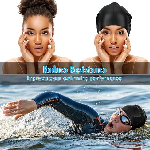 Large Swim Cap Silicone Swim Cap Keep Your Hair Dry While Swimming for Women Men Adults for Long Hair in Saudi Arabia