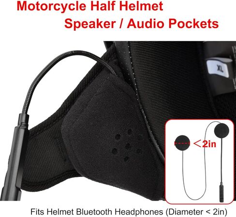 iGuerburn Half Helmet Ear Pads, Half Helmet Speaker Pockets 1/2 Helmet Ear Covers Motorcycle Helmets Accessories Reduce Wind Noise, 1 Pair in Saudi Arabia