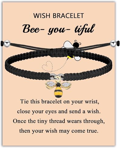 Bee You Tiful Wish سوار الإيجابية هدية الصداقة سوار تلعثم النحل سوار مجوهرات لمحبي النحل in Kuwait