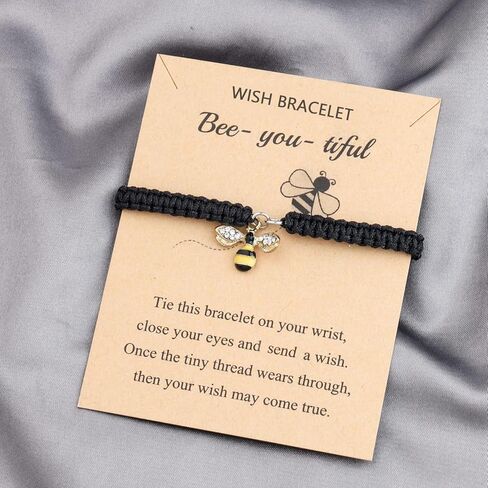 Bee You Tiful Wish سوار الإيجابية هدية الصداقة سوار تلعثم النحل سوار مجوهرات لمحبي النحل in Kuwait