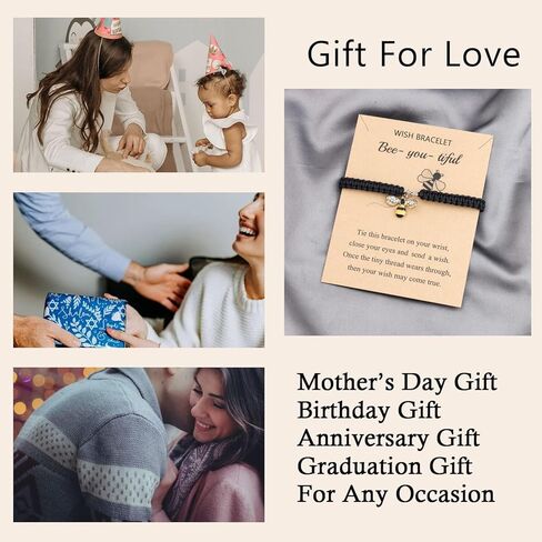Bee You Tiful Wish سوار الإيجابية هدية الصداقة سوار تلعثم النحل سوار مجوهرات لمحبي النحل in Kuwait