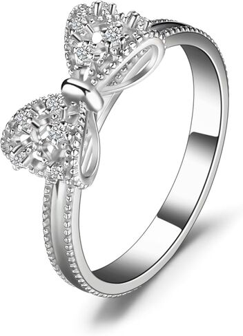 JewelryPalace 14K الأبيض الأصفر ارتفع الذهب مطلي 925 خواتم الفضة الاسترليني للنساء، خواتم وعد زركونيا مكعب لها، خواتم الزفاف قابلة للتكديس للنساء إنفينيتي للأبد الحب عقدة الدائري in Kuwait