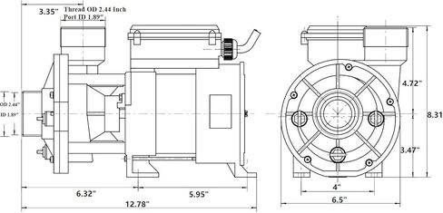 Key Lander Hot Tub Bath Pump; LX Motor. (WCH 100) in Saudi Arabia